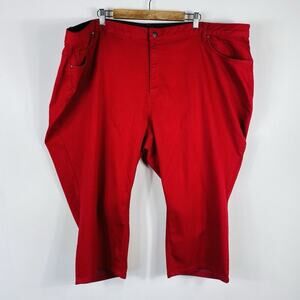 Catherines Plus Size 32 Universal Denim Capri Jeans Red Stretchy